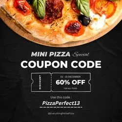 A square advertisement promoting the website Everything Petite Pizza